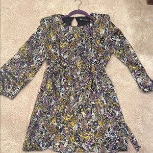 Used once - Zara Woman Paisley Dress in Purple and Yellow